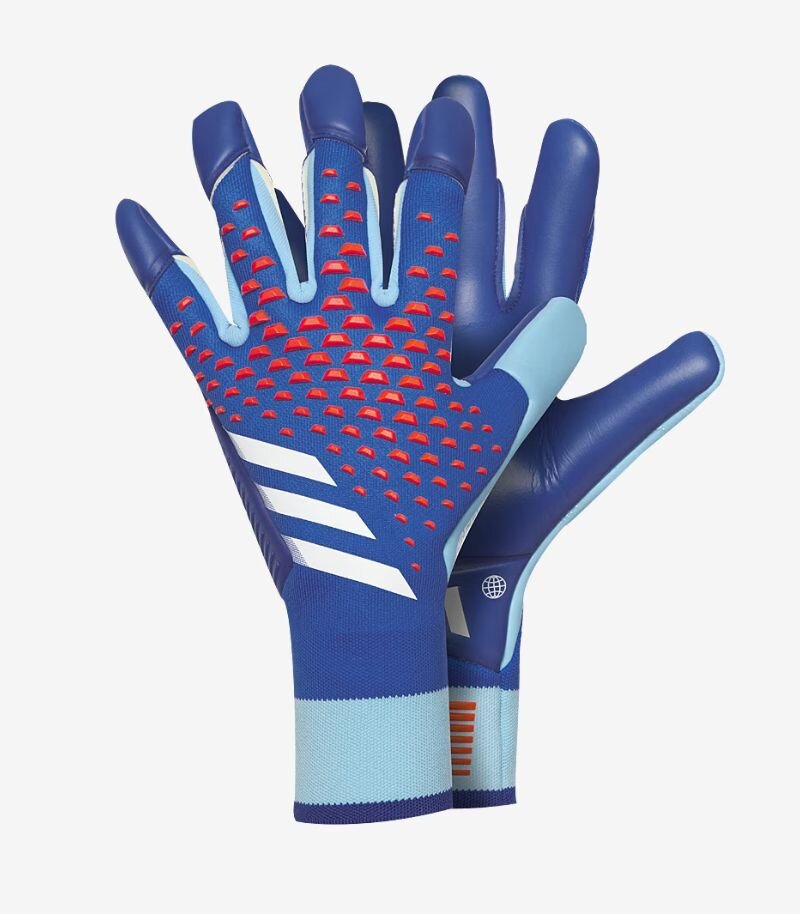 adidas predator goalkeeper gloves in blue with orange details